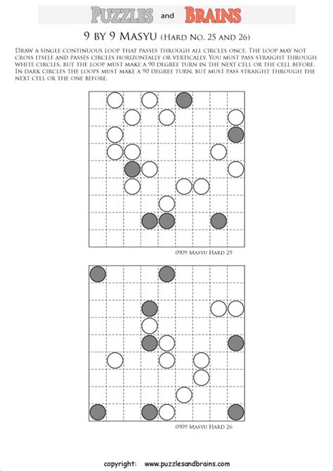 In a sense, they are a hybrid between puzzles and storytelling. printable difficult level 9 by 9 Japanese Masyu Circles ...