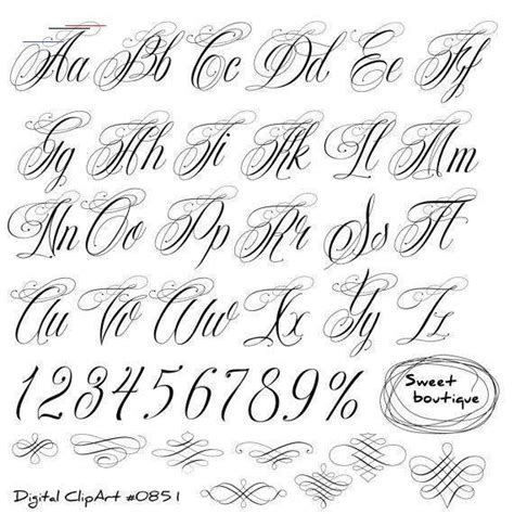 In this post, we bring you a set of tattoo fonts you can use with your own design projects to create that. Handwritten alphabet, Calligraphy Alphabet clip art ...