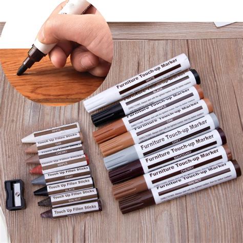 Remove any excess with a plastic scraper or old credit card, smoothing to match the cabinet or moulding surface. 17Pcs Furniture Touch Up Kit Markers & Filler Sticks Wood ...