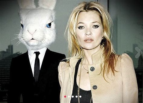 Rabbit moving ear hat bunny cap ears pop up after pressing paws with a color random dolphin necklace as gifted white. happy easter weekend - models with rabbit ears, bunnies & the like | Easter fashion, Kate moss ...