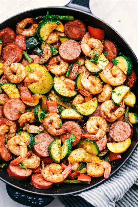 Smoked venison summer sausage recipe, for 10 lbs. Cajun Shrimp and Sausage Vegetable Skillet | The Recipe Critic
