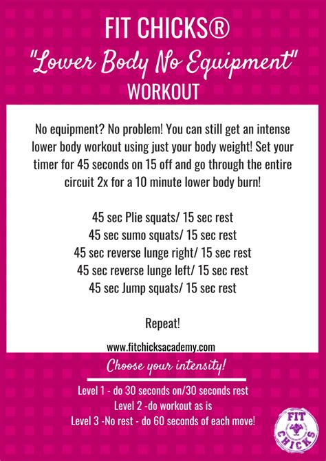 Plank walkouts are another exercise that fit nicely at the start of a workout as a warm up, but do also offer a nice dynamic use of multiple muscle groups should you shuffle it elsewhere if your hiit routine. FIT CHICKS Friday 10 Minute Lower Body No Equipment ...