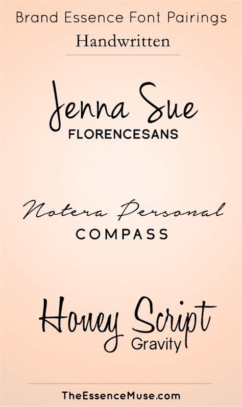 Download the jenna sue font by jenna sue. Brand Essence Font Pairings - HANDWRITTEN | Font pairing ...