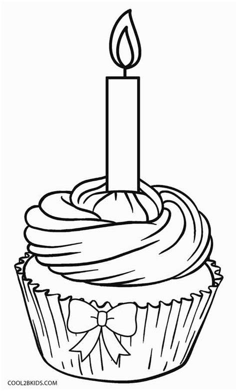 These cakes all have birthday candles for the number of years 1st through 9th. Free Printable Cupcake Coloring Pages For Kids | Cool2bKids