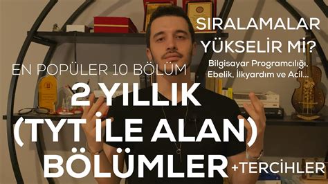 2 yıllık sağlık bölümleri tanıtımları ve taban puanları ve başarı sıralamaları. 2 YILLIK BÖLÜMLER - TYT İLE ALAN ÖNLİSANS BÖLÜMLERİ - YouTube