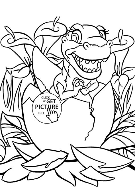 Download Little REX coloring pages for kids, printable free - Land before time | Dinosaur coloring pages ...