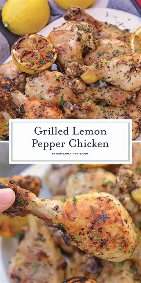 When ready to grill, discard the remaining marinade. Grilled Lemon Pepper Chicken is made up of a simple ...