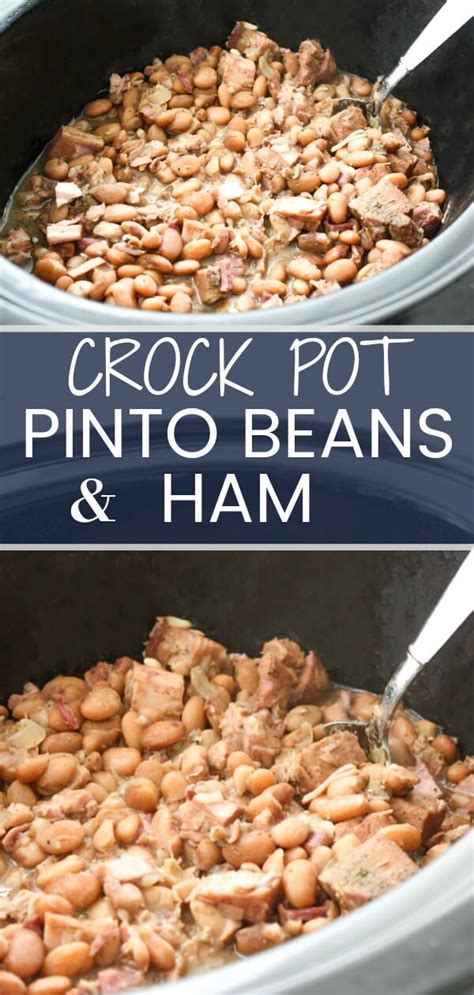 You could eat a bowl of these by themselves and be satisfied, but they also throw the beans in a pot along with an onion, smoked ham hocks (the key ingredient), a couple of bay leaves (optional), some liquid (i used a combo of. Crock Pot Pinto Beans - Daily Appetite