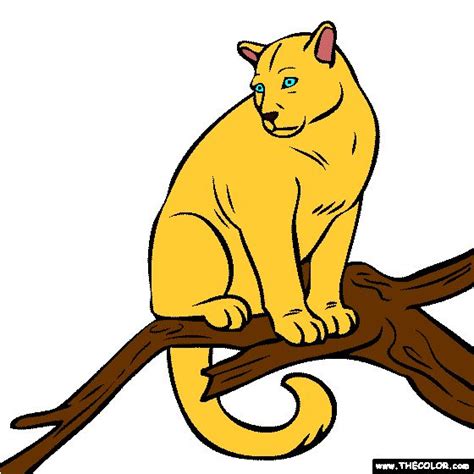 100% free interactive online coloring pages. Puma Coloring Page | Coloring pages, Animal coloring pages ...