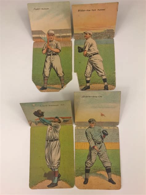 Where can i sell baseball cards. Four 1911 T201 Mecca Double Folders Baseball Cards | Witherell's Auction House