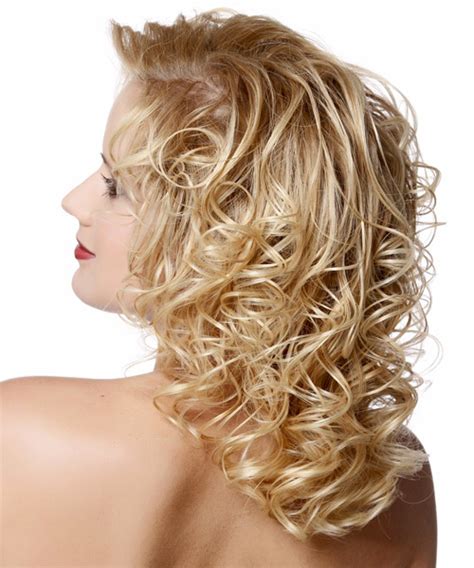 Medium Curly Light Golden Blonde Hairstyle