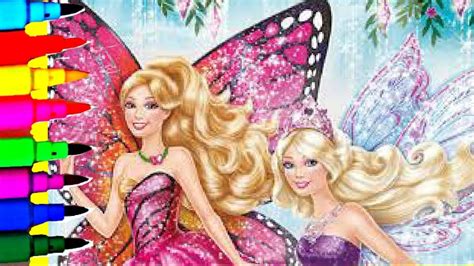 Minnie mouse disney coloring pages pictures print the word cartoon is actually derived from the italian, meaning cartone paper. SPARKLE BARBIE MARIPOSA Rainbow Fairy Princess Coloring ...