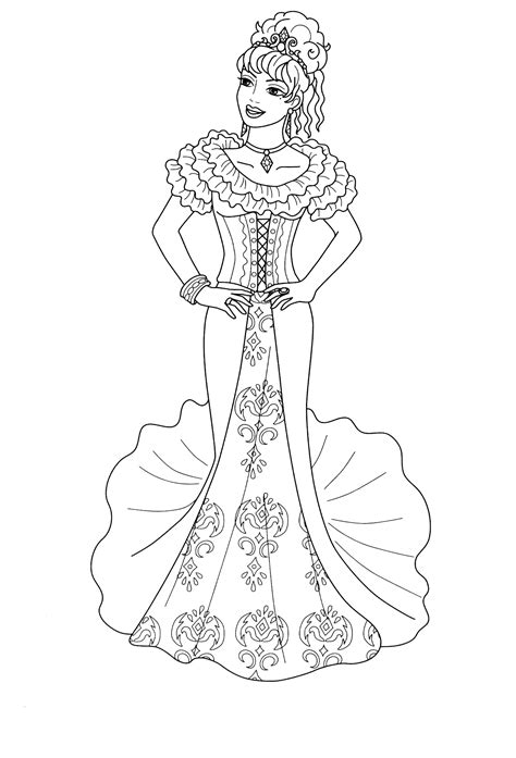 Fresh summer princess handing at the beach. Coloring page - Princess Milena