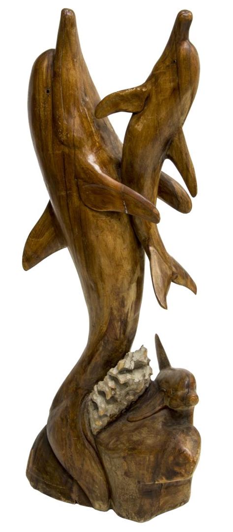 G6 collection wooden hand carved dolphin statue sculpture wood decorative home decor accent figurine handcrafted handmade seaside tropical nautical ocean coastal decoration (3 dolphins). Sold Price: CARVED WOOD FREE-STANDING DOLPHIN SCULPTURE ...