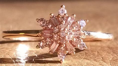 Natürliche rosa Diamant-Ring in roségold | Etsy
