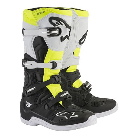 This makes it excellent for adventure riding, women, young riders, or anyone that does not want a very stiff. Alpinestars Tech 5 Boots Black White Yellow Fluo | Sixstar ...