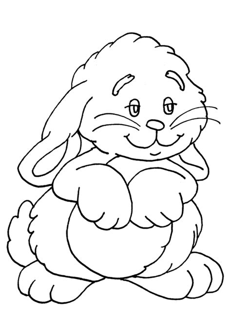 Free printable bunny rabbit coloring pages. Rabbit 5 - Animal Coloring pages for kids to print & color