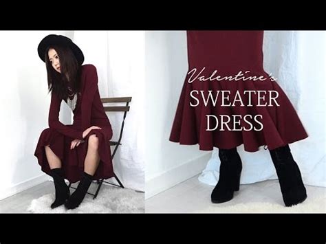 The breezy tee long sleeve sweater dress {free sewing. DIY Valentine's Sweater Dress (Korean Sub) - YouTube