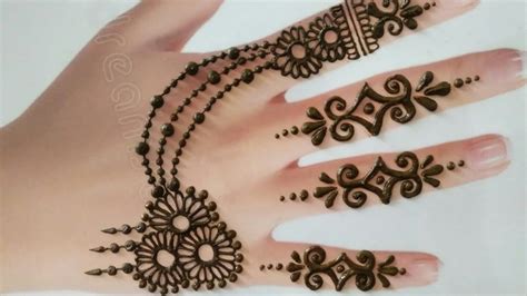 It is simple than the. Easy & Stylish Jewellery Style Back Hand Mehndi Design ...