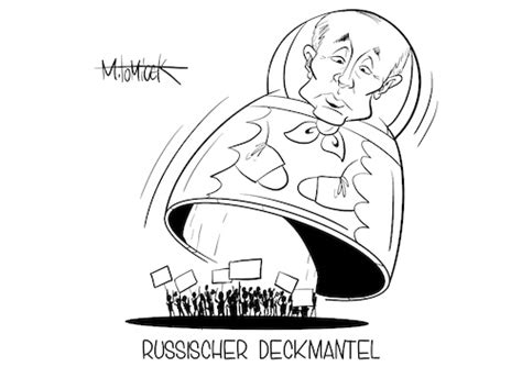 In russland hat es am sonntag neue proteste gegen präsident wladimir putin und bereits erste festnahmen gegeben. Russischer Deckmantel By Mirco Tomicek | Politics Cartoon ...