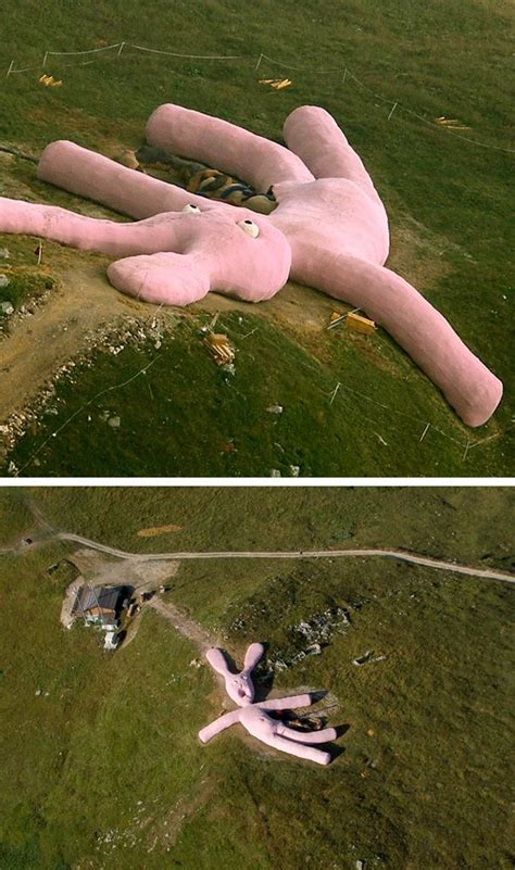 From a giant pink bunny to a giant chicken statue, here is a list of five weird things found on a rare google earth easter egg showing what appears to be a dead rabbit #google earth. Huge Rabbit sculpture by Gelitin collective, near Artesina ...