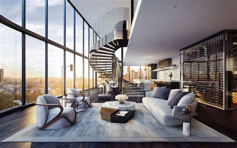 Originally configured as three penthouse units, the 8,700 sf interior, as well as 2,500 square feet of terrace space, was to become a single residence with sweeping views of the city in all directions. 6 steps to designing a luxe penthouse