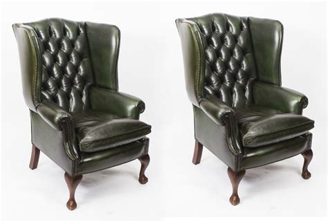 The wingback chairs created by thomas chippendale in the 18th century were defined by their camel backs, oversized wings and scrolling arms. Bespoke Pair Leather | Ref. no. 06886G | Regent Antiques