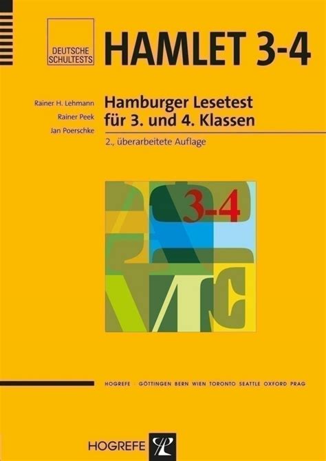 Hunderte von fragen aus dem fach deutsch erwarten dich. HAMLET 3-4 - Hamburger Lesetest für 3. und 4. Klassen ...