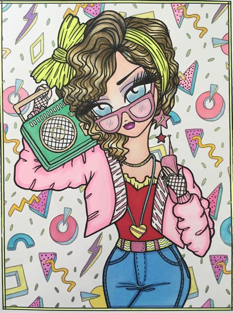 Did you scroll all this way to get facts about retro coloring page? "Boombox Baby" from Hannah Lynn's "Whimsy Girls Through ...