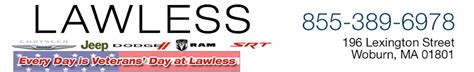 Пїѕ would definitely recommend lawless, and matt saia specifically, to a friend looking for a jeep (or chrysler). Lawless Jeep New Car Specials - Dealer Near Boston in ...