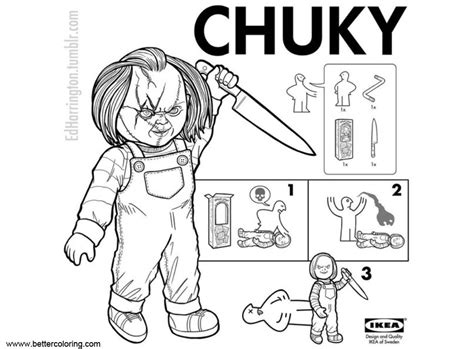 But chucky's killing spree wasn't a solo venture. Chucky Coloring Pages by Ed Harrington - Free Printable ...