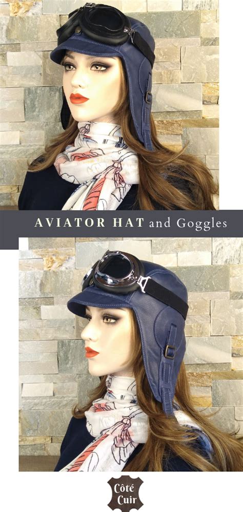 Check spelling or type a new query. Blue Aviator Hat and Goggles for Women, Steampunk Hat ...