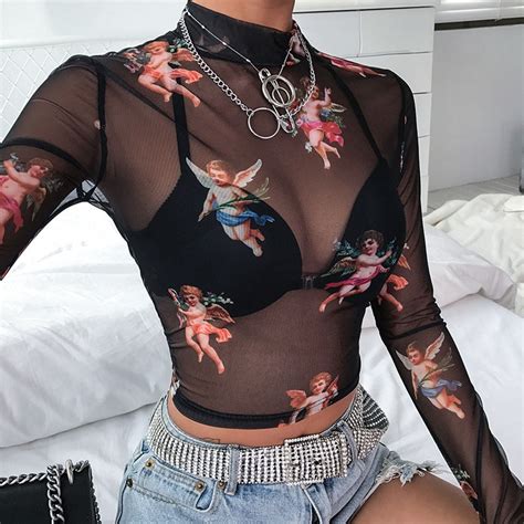 They're simple, versatile and they work for virtually any occasion. Buy Sexy Women T Shirt See Through Transparent Mesh Tops ...