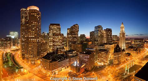 'boston fan pier park ii'. Downtown night skyline from Harbor Towers, | Steve Dunwell ...