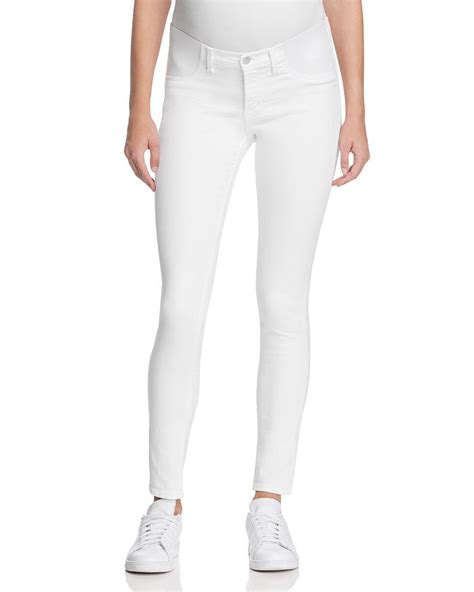 Your question might be answered by sellers, manufacturers, or customers tonal elastic panels at the faux front pockets lend a comfortable fit to these faded j brand maternity jeans. J Brand Mama J Skinny Maternity Jeans In Blanc | ModeSens