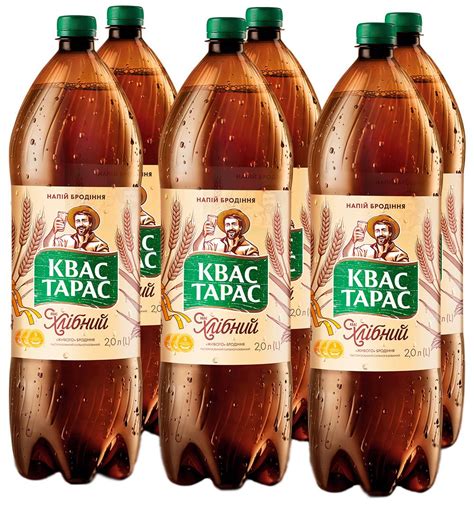 Упаковка кваса Квас Тарас Хлебный 2 л х 6 бутылок (4820000451888 ...