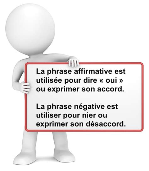 Phrase affirmative phrase négative