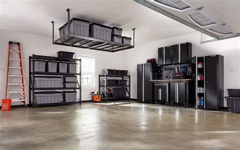 With a nearly endless variety of hooks, baskets and tool holders, it's easy to create a well organized garage tool storage area above your workbench. Consider modular storage - Garage Storage Systems | Garage ...