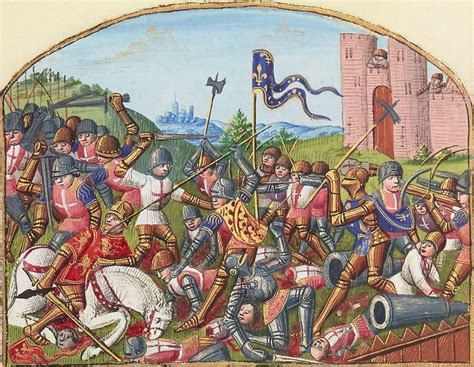 Français 5054, fol. 229v, Bataille de Castillon 1453 - détail - Battle ...