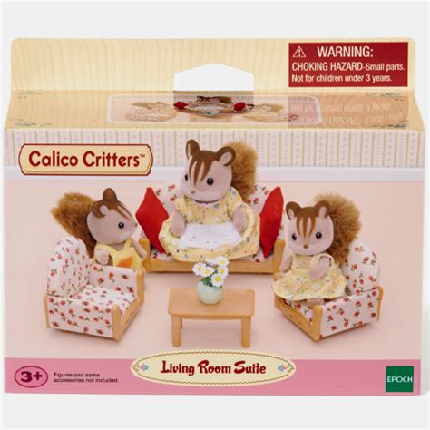 Feb 01, 2021 · includes over 15 pieces of furniture and accessories to create a beautiful living room in your calico critters home living room set includes two matching armchairs with coffee table and entertainment center with tv, lamp and tea set. Calico Critters Living Room Suite - Smart Kids Toys