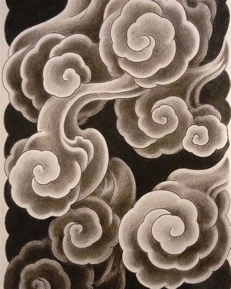 The japanese rock garden (枯山水, karesansui) or dry landscape garden, often called a zen garden, creates a miniature stylized landscape through carefully composed arrangements of rocks, water features, moss, pruned trees and bushes, and uses gravel or sand that is raked to represent ripples in water. -Clouds- . Artist | Japanese tattoo, Cloud tattoo ...