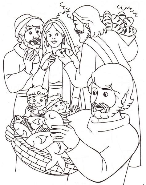 Feeding the multitude (coloring page) coloring pages are a great way to end a sunday school lesson. 25 best Jesus feed 5000 Sunday School images on Pinterest