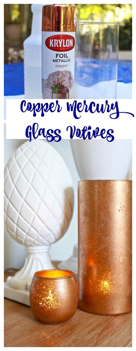 Whether they are all one style or mismatched and unique, they continue to grace reception decor of all styles. DIY Copper Mercury Glass Votives - 2 Bees in a Pod