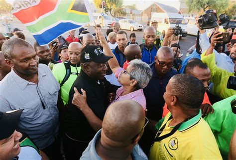 President cyril ramaphosa (l) and ace magashule (r) come from rival factions of the ancimage caption: Ramaphosa leads the pack on morning walk