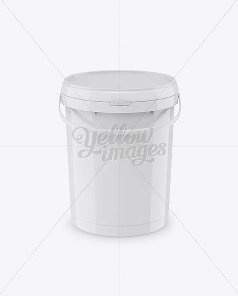 Glossy Plastic Bucket Mockup - Front View (High Angle) in ...