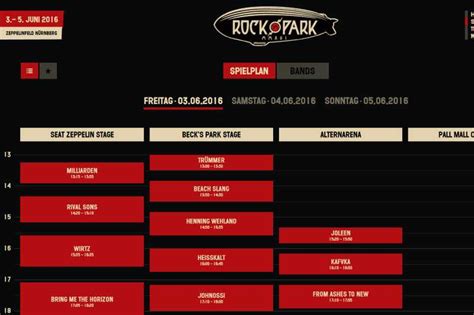 Full hd show from arte concert webcast. Spielplan für Rock am Ring und Rock im Park 2016 steht ...