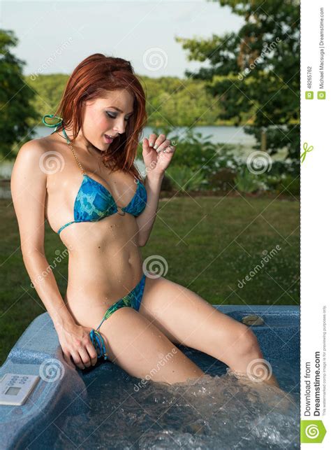 To vote, please use the stars on the bottom. Hot Redhead In Jacuzzi Stock Photo - Image: 48265762