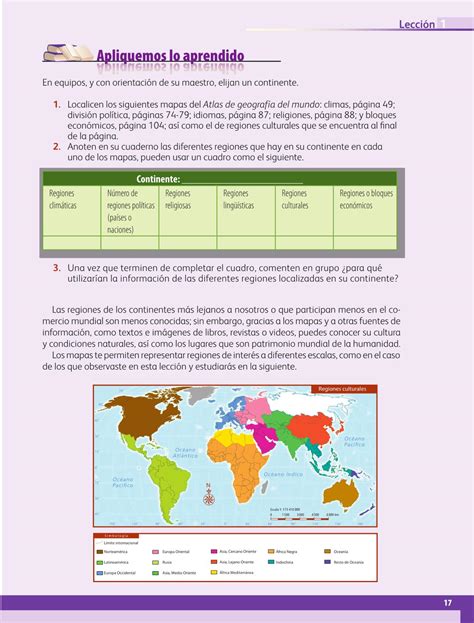 Está desarrollada con base a los aprendizajes y contenidos clave que no se alcanzaron a trabajar de manera presencial durante los meses de marzo a junio del ciclo escolar anterior, se abordan actividades de reforzamiento de los aprendizajes fundamentales del grado previo y aquellas que. Geografía Sexto grado 2016-2017 - Online | Libros de Texto ...