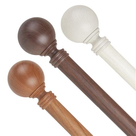 Set includes curtain rod, brackets and finials; Rod Desyne 1 inch Adjustable Single Faux Wood Curtain Rod ...