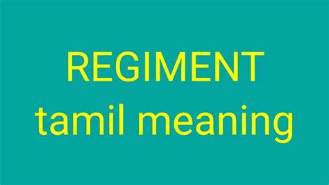 Check spelling or type a new query. REGIMENT tamil meaning/sasikumar - YouTube